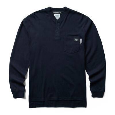 

Росомаха Мужчины FR с длинным рукавом Henley Navy  Henley Рубашки Хлопок