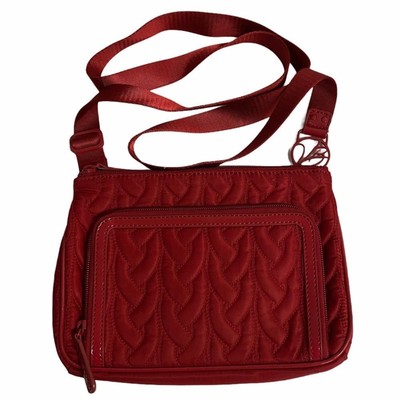 VERA BRADLEY RED Quilted Crossbody Shoulder Body Bag