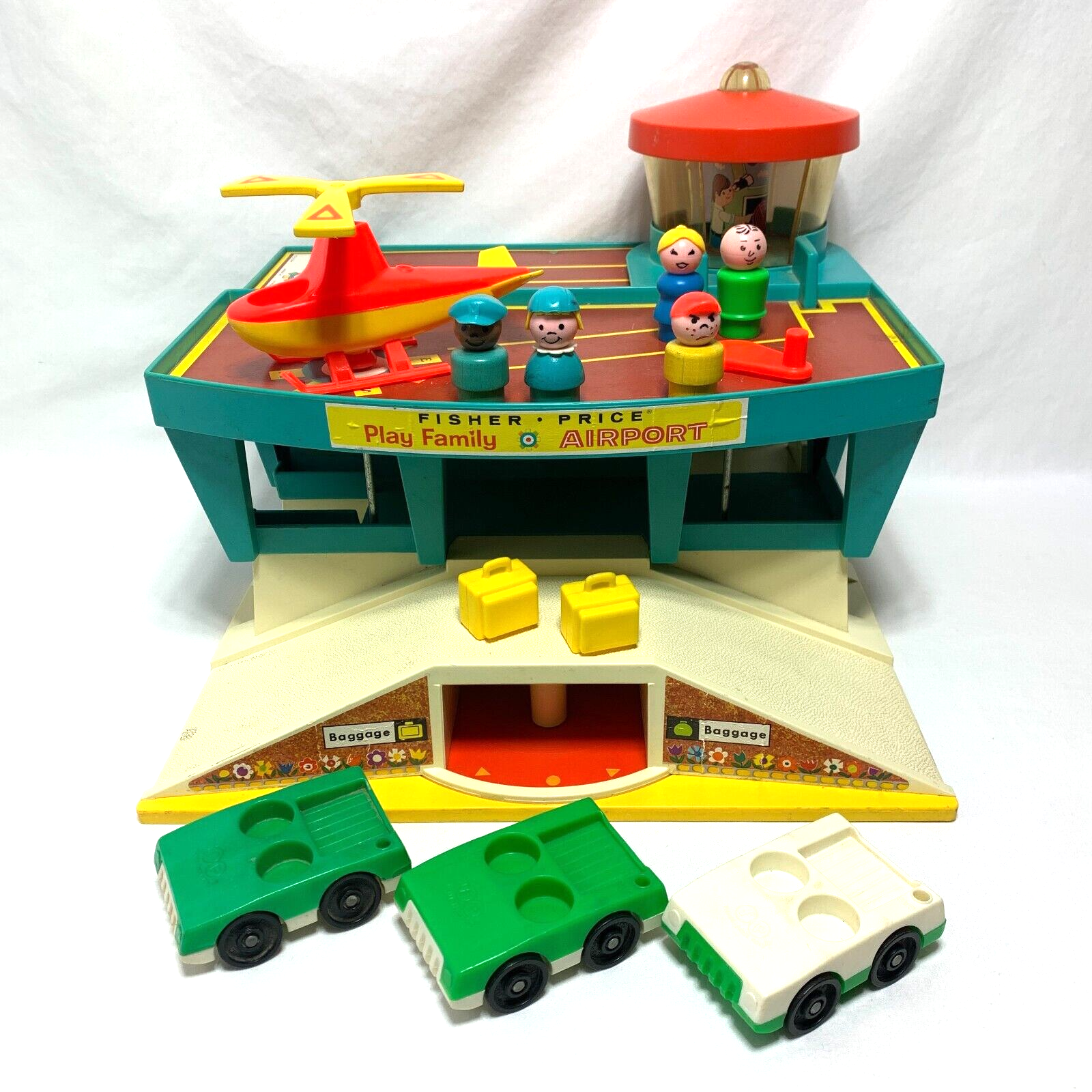 vintage Fisher price ハッピーリトルヘリコプター Vintage 1972 Fisher Price Play Family AIRPORT Playset 996