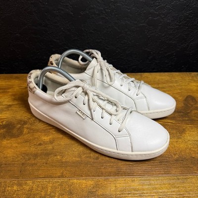Keds x Kate Spade Ace WH61641 White Leather Leopard Heel Sneakers Womens 10