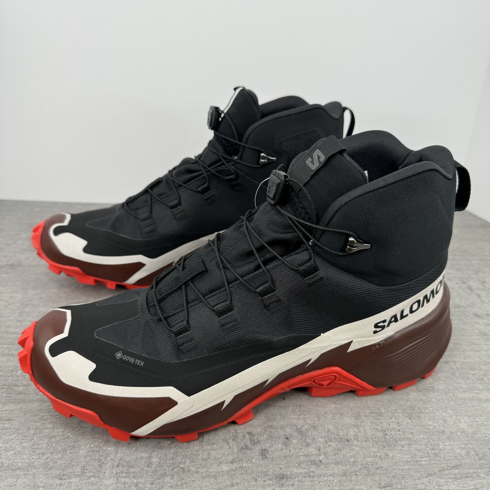 Salomon Cross Hike Mid GTX 2 Hiking Trail Shoes -Black/Red- Men's Size 12