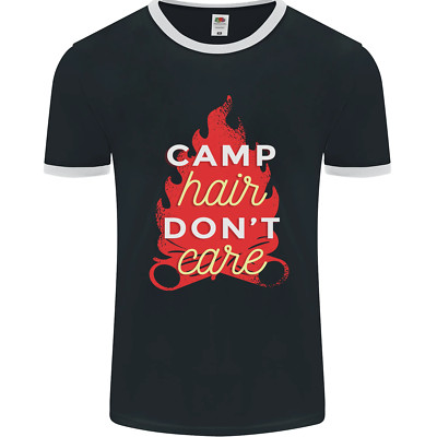 Camiseta Ringer Para Hombre Funny Camping Camp Hair Dont Care Caravan