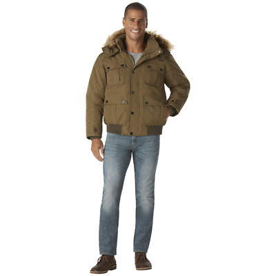 Rocawear Men's Big Hooded Bomber Jacket Taupe 5X #NPBJZ-P10