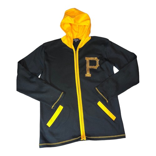 Pittsburgh PIRATES Womens Black Full Zipper Hoodie Jacket