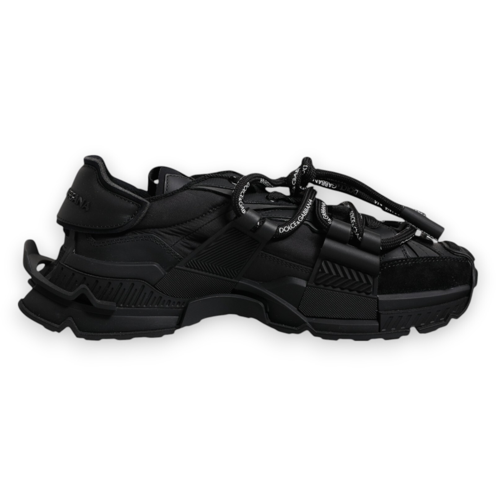 DOLCE & GABBANA Shoes Black Low Top Space Lace Up Sneakers