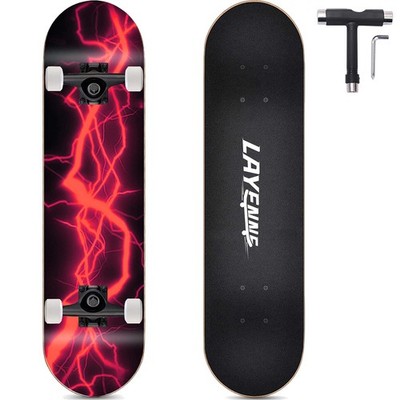 LAYENNE Skateboard,skateboard completo professionale da 31 * 8 pollici,tavola sk