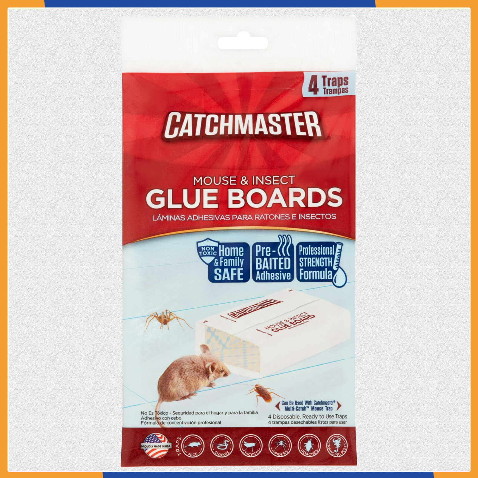 Pest Sticky Boards 72 Max Trap Catch Spiders Insects, 36 Count