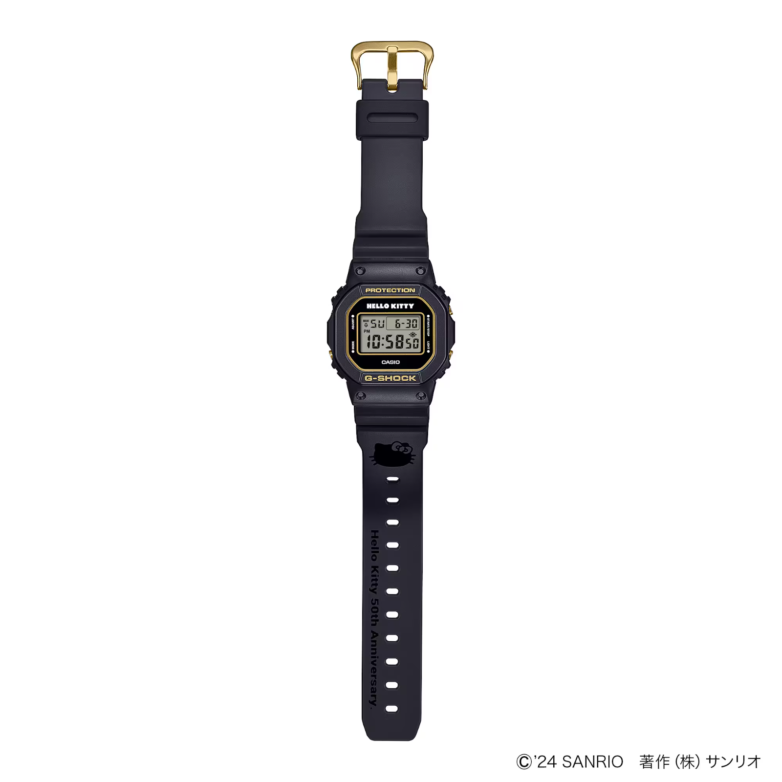 Pre-owned Casio G-shock Hello Kitty 50th Anniversary Collaboration Dw-5600kt24-1jr Limited Black