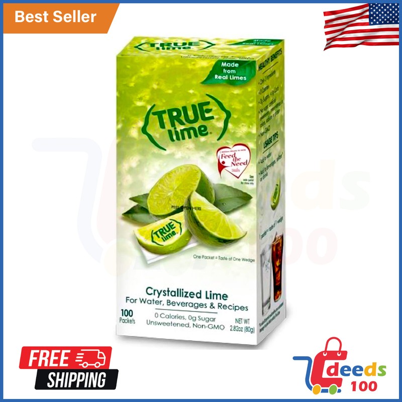 TRUE LIME Water Enhancer Bulk Dispenser Pack 100 Packets | Zero Calorie
