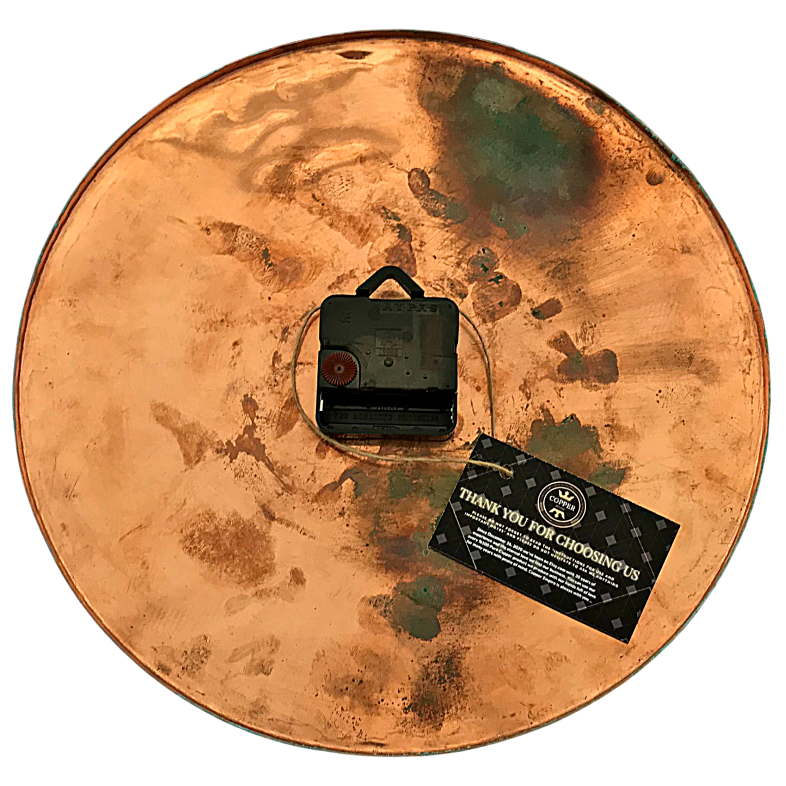 Farmhouse Clock Mid Century Modern Handmade Art Deco Patina Copper Wall Clock