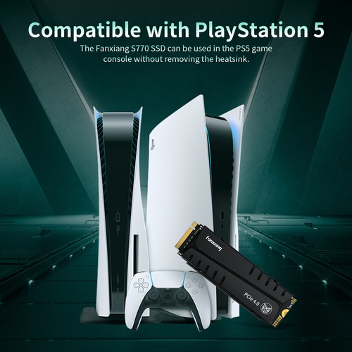 fanxiang S770 NVMe PCIe 4.0 M.2 2280 2TB 1TB 7300MB/S 4x4 Internal SSD For PS5