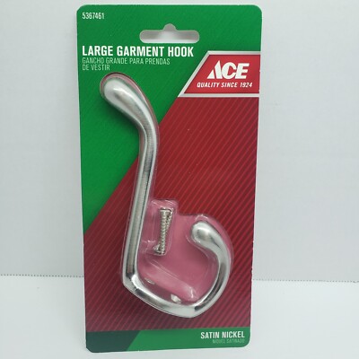 ACE LARGE Garment Hook Satin Nickel   #5367461