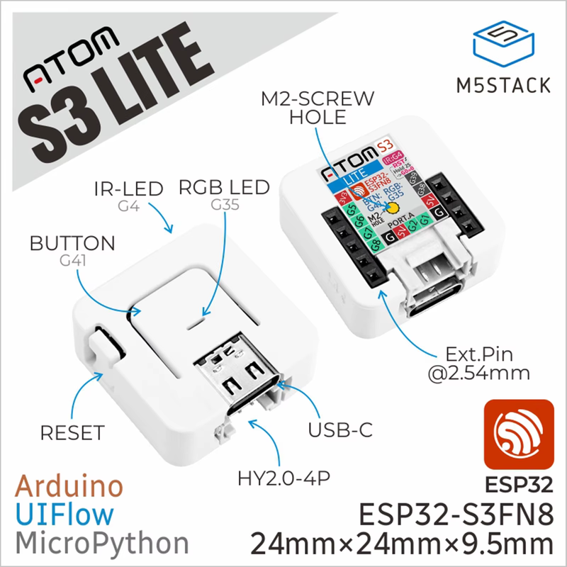 Official ATOMS3 Lite ESP32S3 Dev Kit