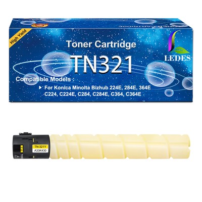 TN-321Y Yellow Toner Cartridge A33K430 for Konica Minolta BIZHUB C284E 224E
