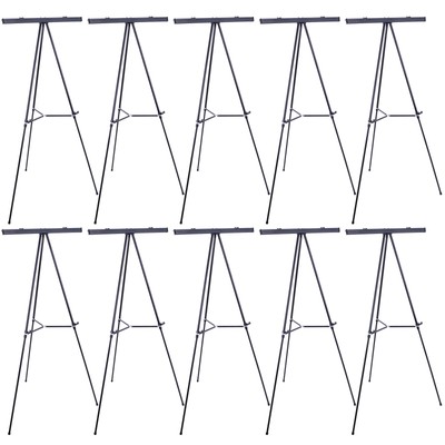 US Art Supply Aluminum Metal 66'' BLACK Flipchart Floor Display Easel 10-Easels