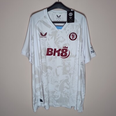 Authentic Castore Aston Villa Shirt Away 4XL Mens New With Tags White 2023/24