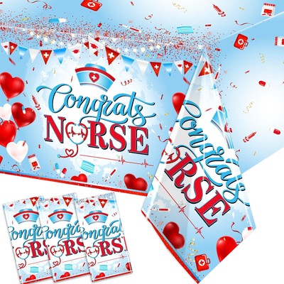 Nurse Graduation Party Supplies3PCS Nursing Graduation Plastic TableclothsWat...
