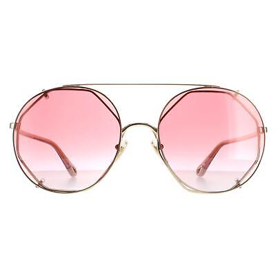Pre-owned Chloé Chloe Sunglasses Ch0041s 004 Gold Red Gradient
