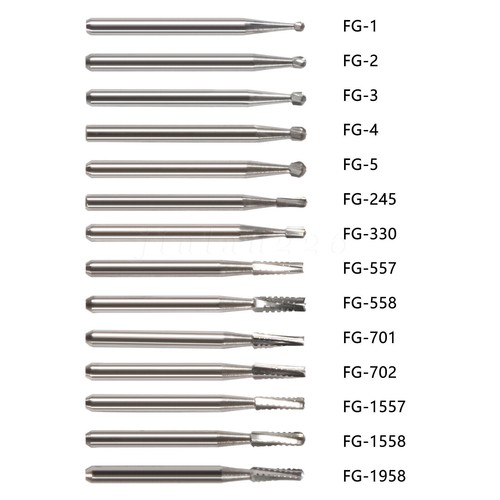 10-100 Uso Dental Acero de Tungsteno FG Fresas Carburo para Alta Velocidad Pieza
