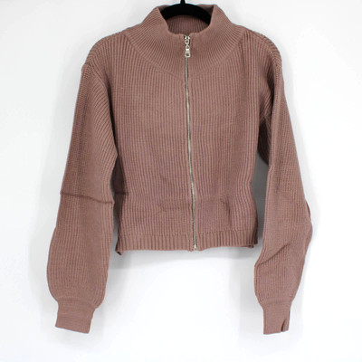 Cozy Co by Cozy Casual Fireside Zip Up Jacket Sweater Womens Size XS Taupe NEW