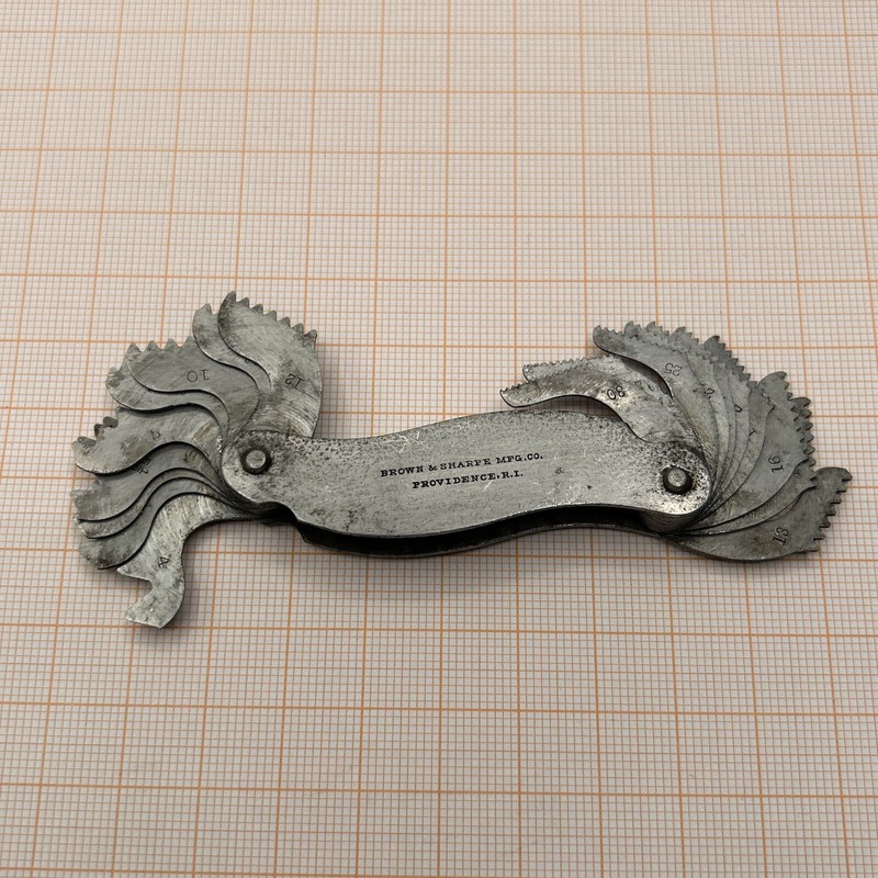 Alte Whitworth  Gewindemesslehre Messlehre Gewinde-Lehre Brown & Sharpe Mfg.Co