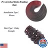 Burgundy Ombre Braiding Hair Pre stretched Synthetic Boho Braiding Hair for Boho Braids