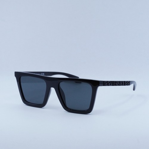 Pre-owned Versace Ve4468u Gb1/87 Black/dark Grey 53-19-140 Sunglasses In Gray