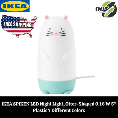 IKEA SPIKEN LED Night Light, Otter-Shaped 0.16 W 5'' Plastic 7 Different Colors