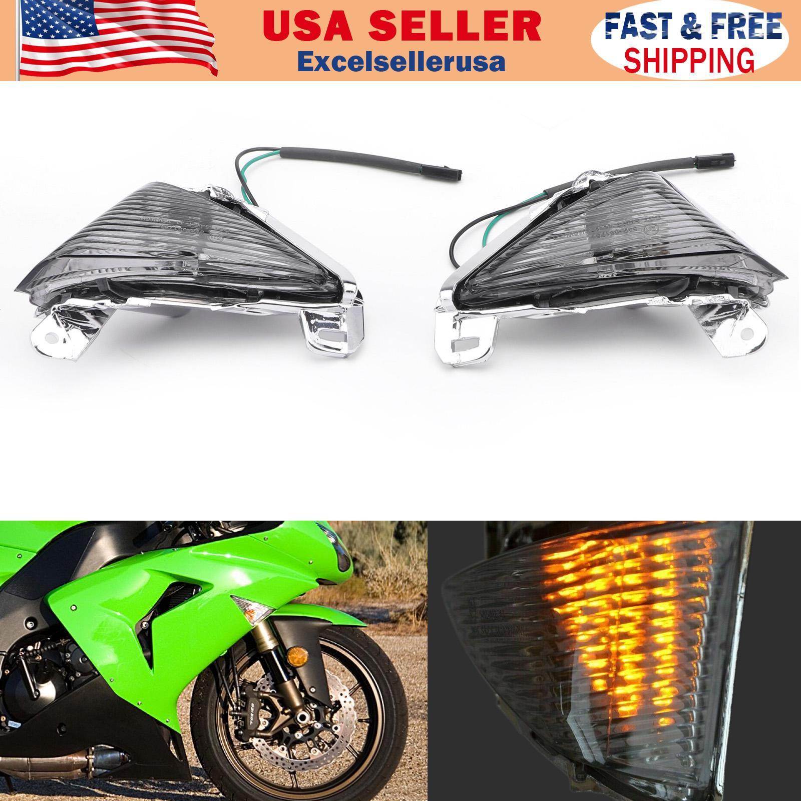 Front Turn Signals Lens Fit For Kawasaki ZX 14R 10R 6R 636 Ninja