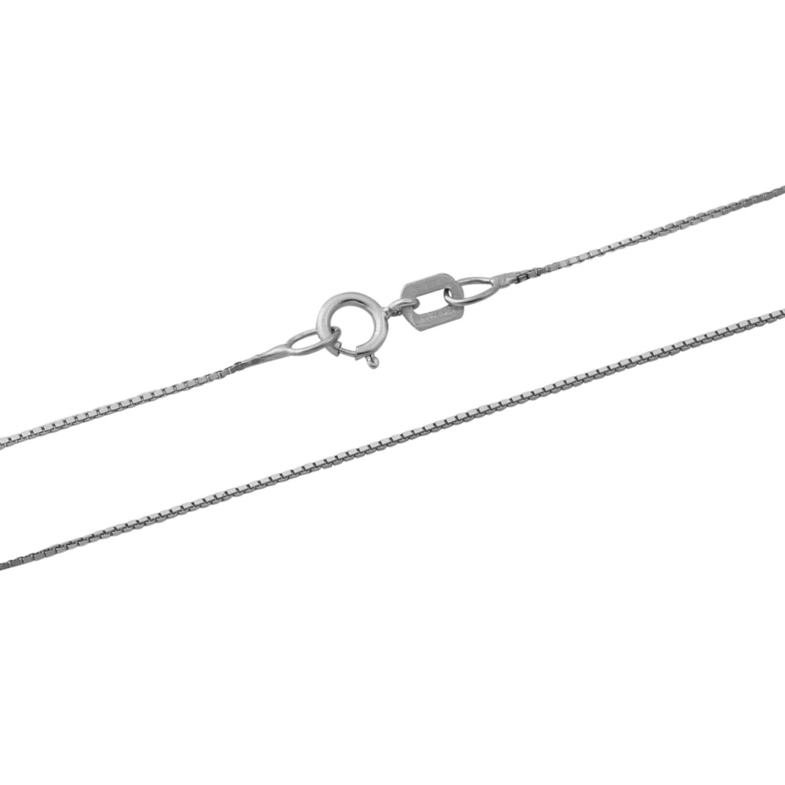 Echt Weißgold Kette 585er Venezianer Vierkant Hochglanz Gestempelt Extra Dünn