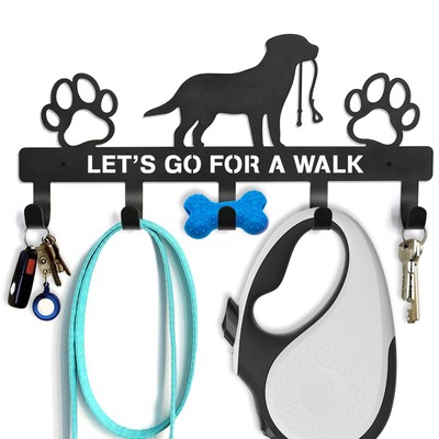 1x Dog Leash Holder Wall Mount Walking Lead Hanger Key Hook Steel Rack Organizer