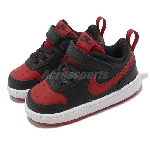 

Nike Court Borough Low 2 TDV черный красный белый ремешок для малышей BQ5453-007, Court Borough Low 2 Tdv