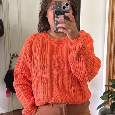 Vintage American Weekend Chunky Pullover Cable Knit Sweater. Size L