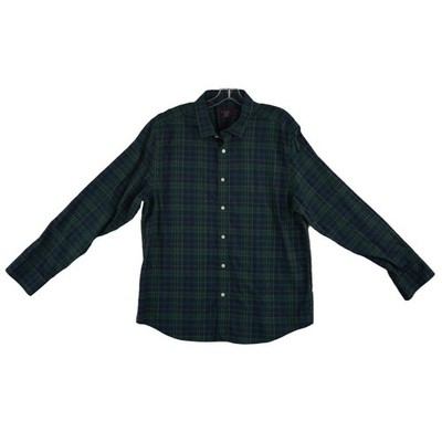 UNTUCKit Plaid Button Up Shirt Men's Size XL Green Navy 100% Cotton Top