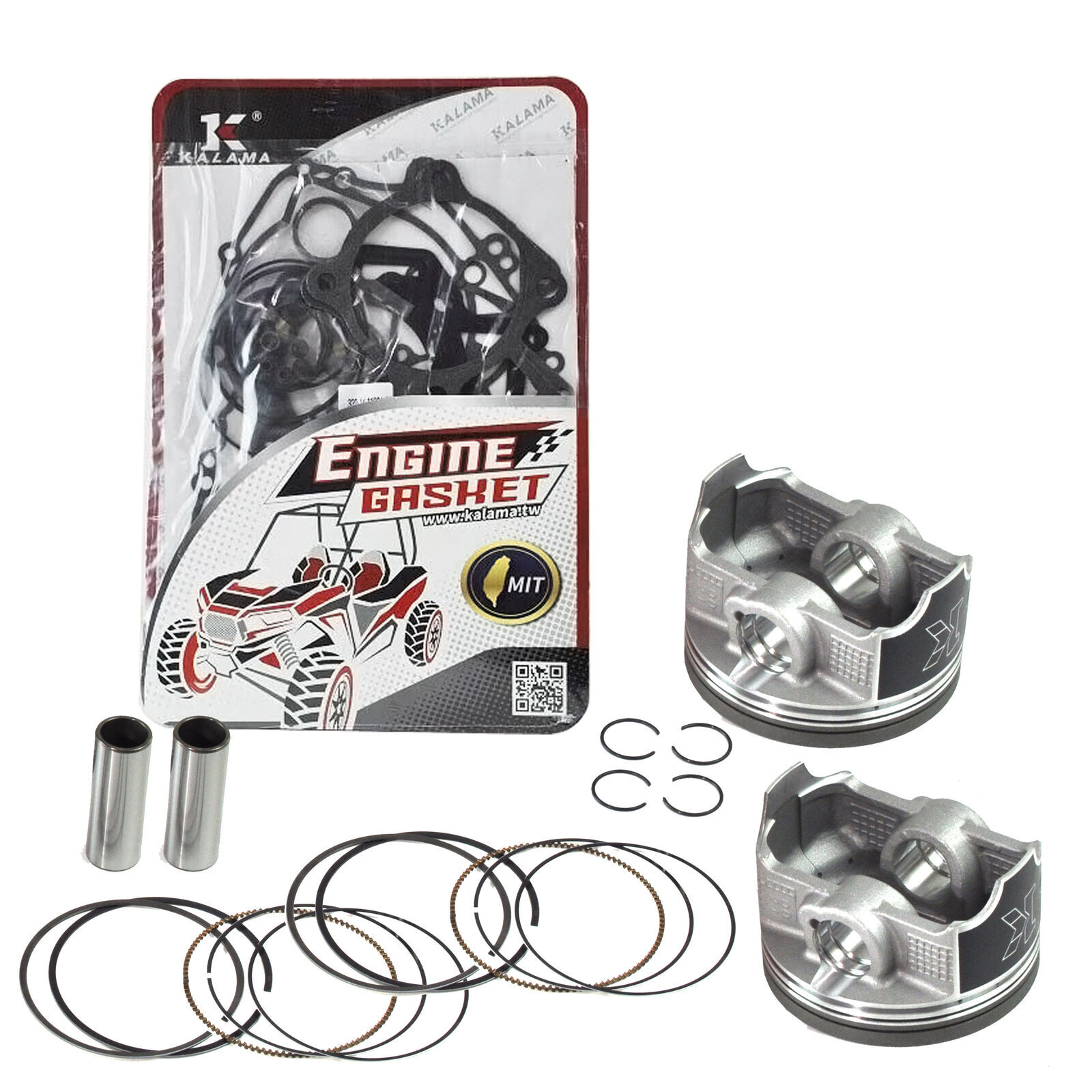 2 Sets of Gasket & Piston Kit for Kawasaki Brute Force 750 2005-2011