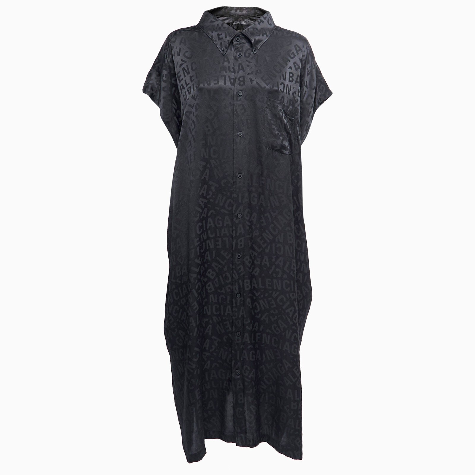 ［BALENCIAGA ］Black Elasticated Shirt Dress関税送料込 $_57.JPG?set_id=880000500F