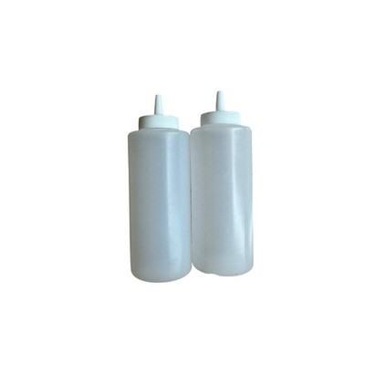 2 Pack White Squeeze Bottles Dispenser With Cap For Condiment Sauce Oil Kitchen