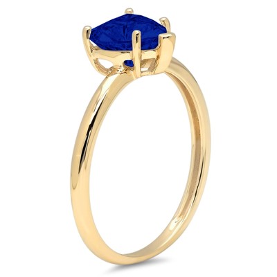 Pre-owned Pucci 2.0ct Heart Simulated Blue Sapphire Wedding Bridal Promise Ring 14k Yellow Gold