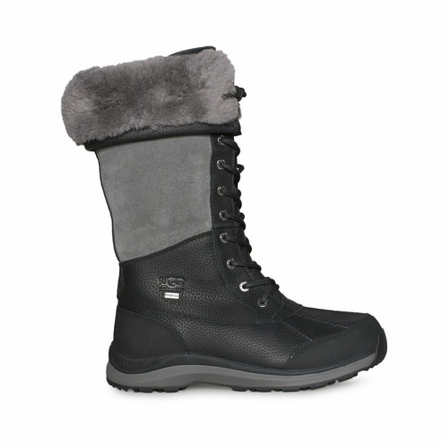 Pre-owned Ugg Adirondack Tall Iii Black Waterproof Leather Women's Boots Size Us 7