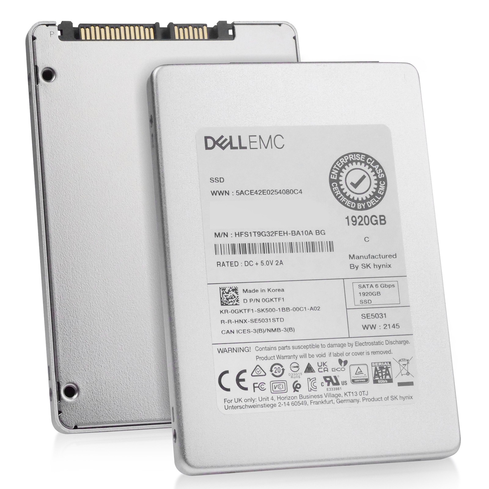 Dell/SK Hynix SE5031 HFS1T9G32FEH 1.92TB SATA 6Gb/s 3D TLC 2.5