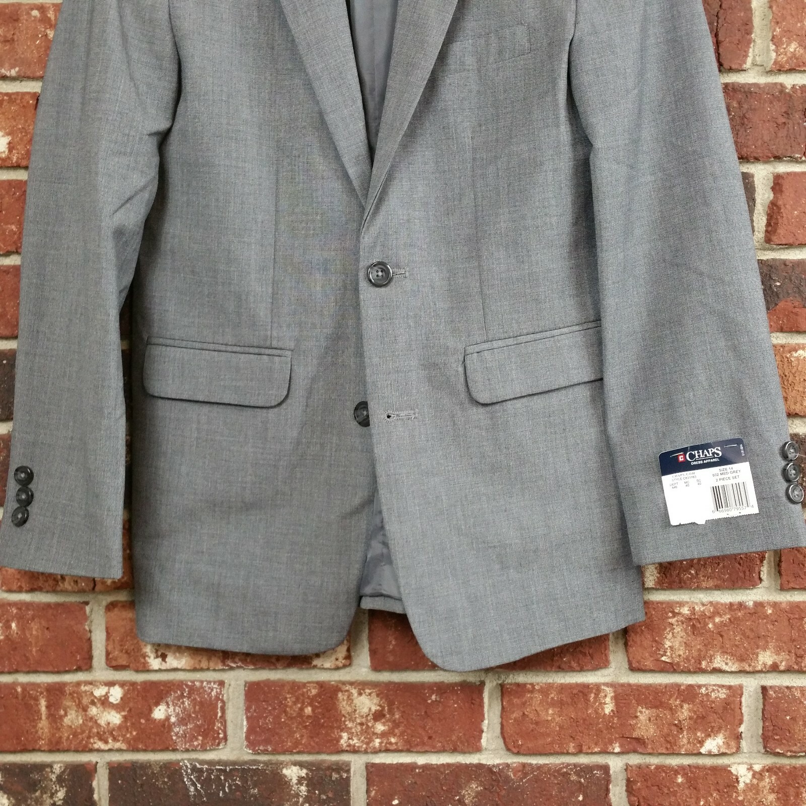 Chaps Dress Apparel Boys size 14 2 Button Gray Blazer Jacket Only