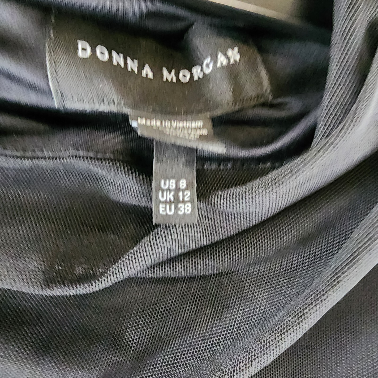 Donna Morgan Asymmetric Neck Side Pleat Maxi Dress Women's 8 Black Side Zipped - Picture 12 of 18