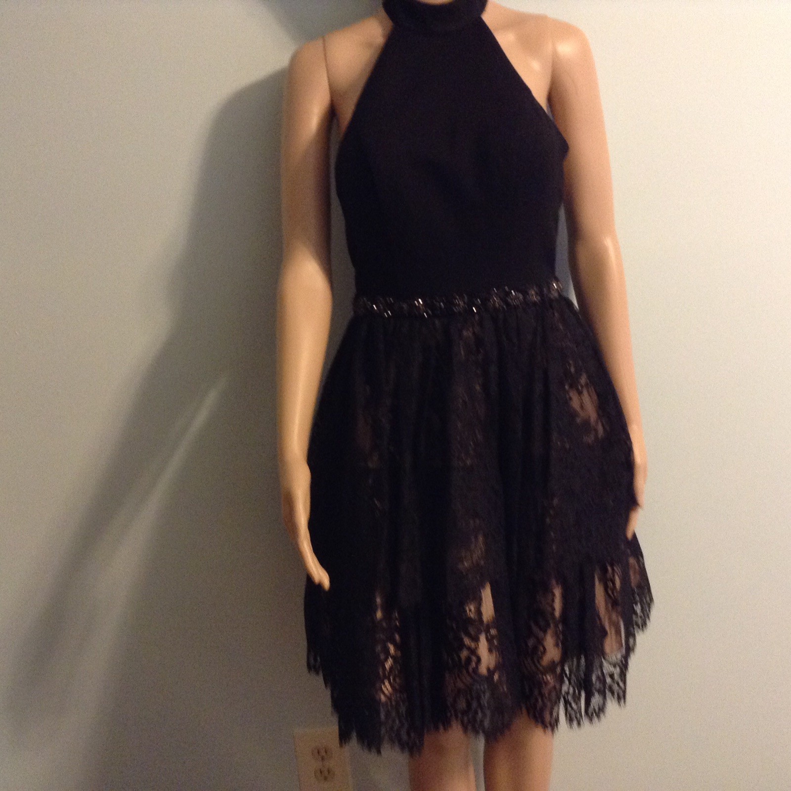 Sherri Hill Prom Dress Short Black Lace Size 4