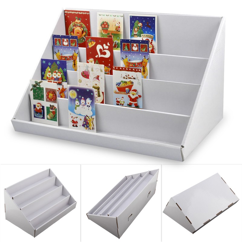 2x4 Collapsible Cardboard Greeting Card Display Stand Counter