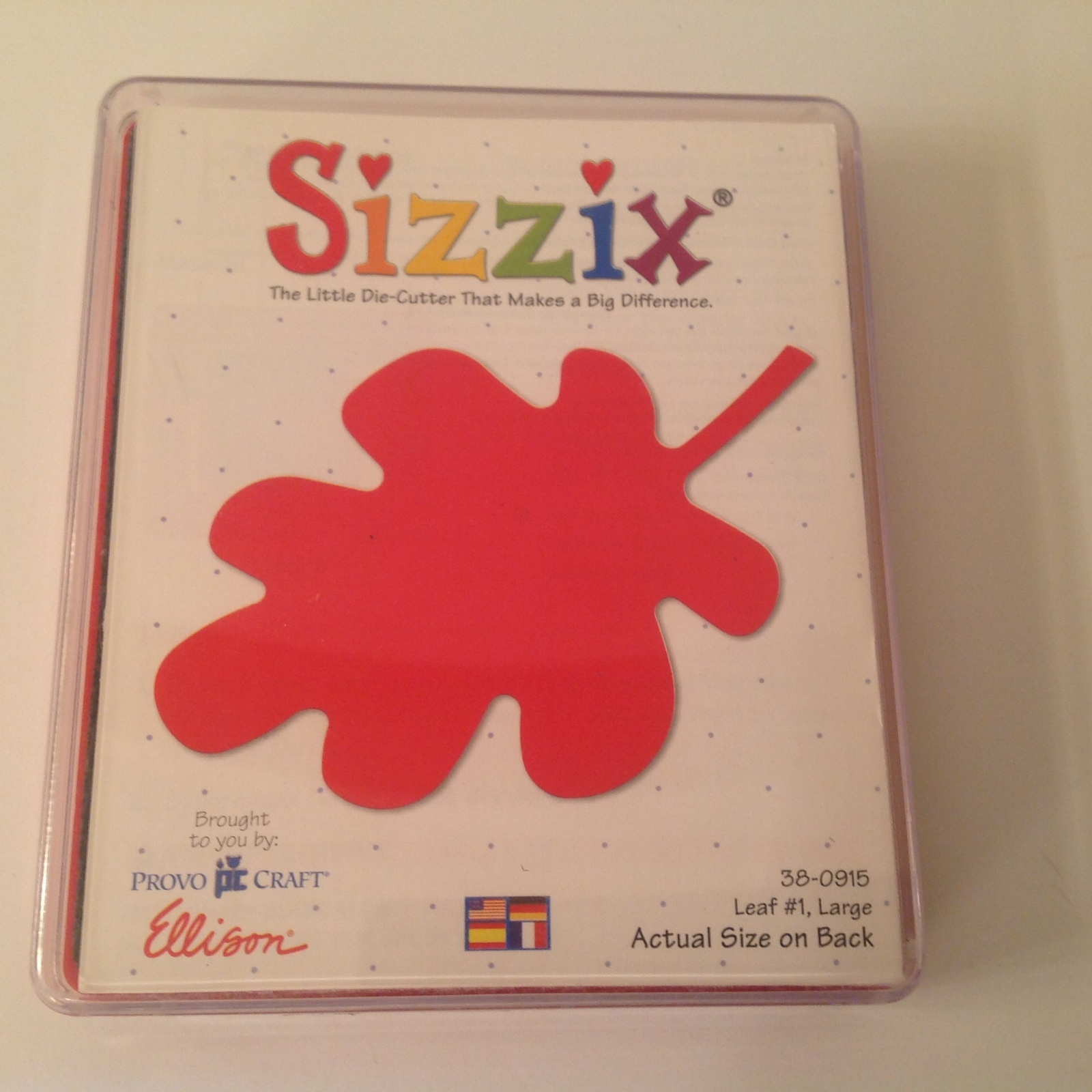 SIZZIX RED, GREEN & YELLOW DIE LOT OF 6 PC SWIRL,TAGS,BALLOONS,LEAF,BEAR,SNOW