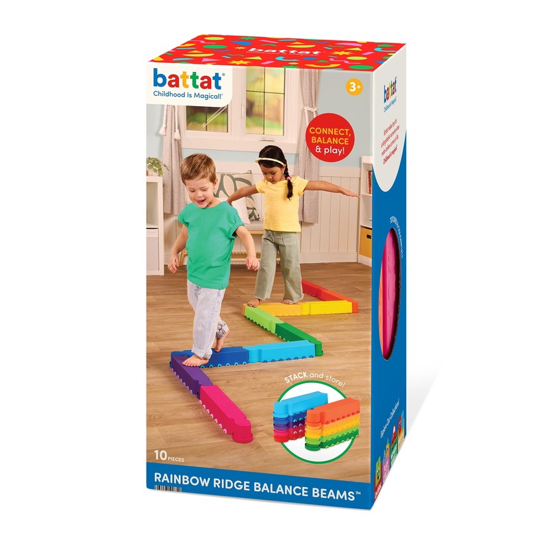 Rainbow Balance Beams Active Playset with 10 Plastic Pcs