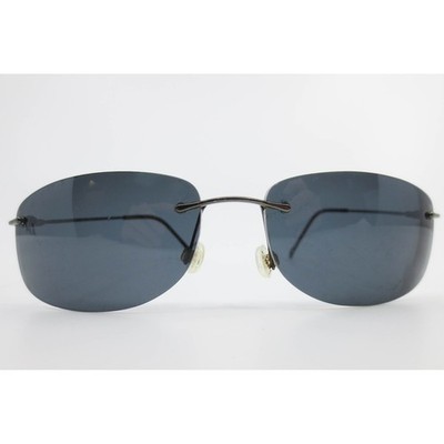 Maui Jim MJ-450-02 Sunglasses Gunmetal Rimless Stainless Oval Japan 38550