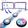 3-in-1 Hover Hockey Soccer Ball Set, Rechargeable Air Soccer and Floating Battery Hockey Kids Toys with LED Lights and Foam Bumper, 2 Goals for Boys and Girls Ages 4 5 6 7 8-12 for Indoor/Outdoor Game