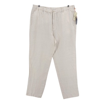 NWT TOMMY BAHAMA 100% Linen on the Beach Pants Natural Color Size XL