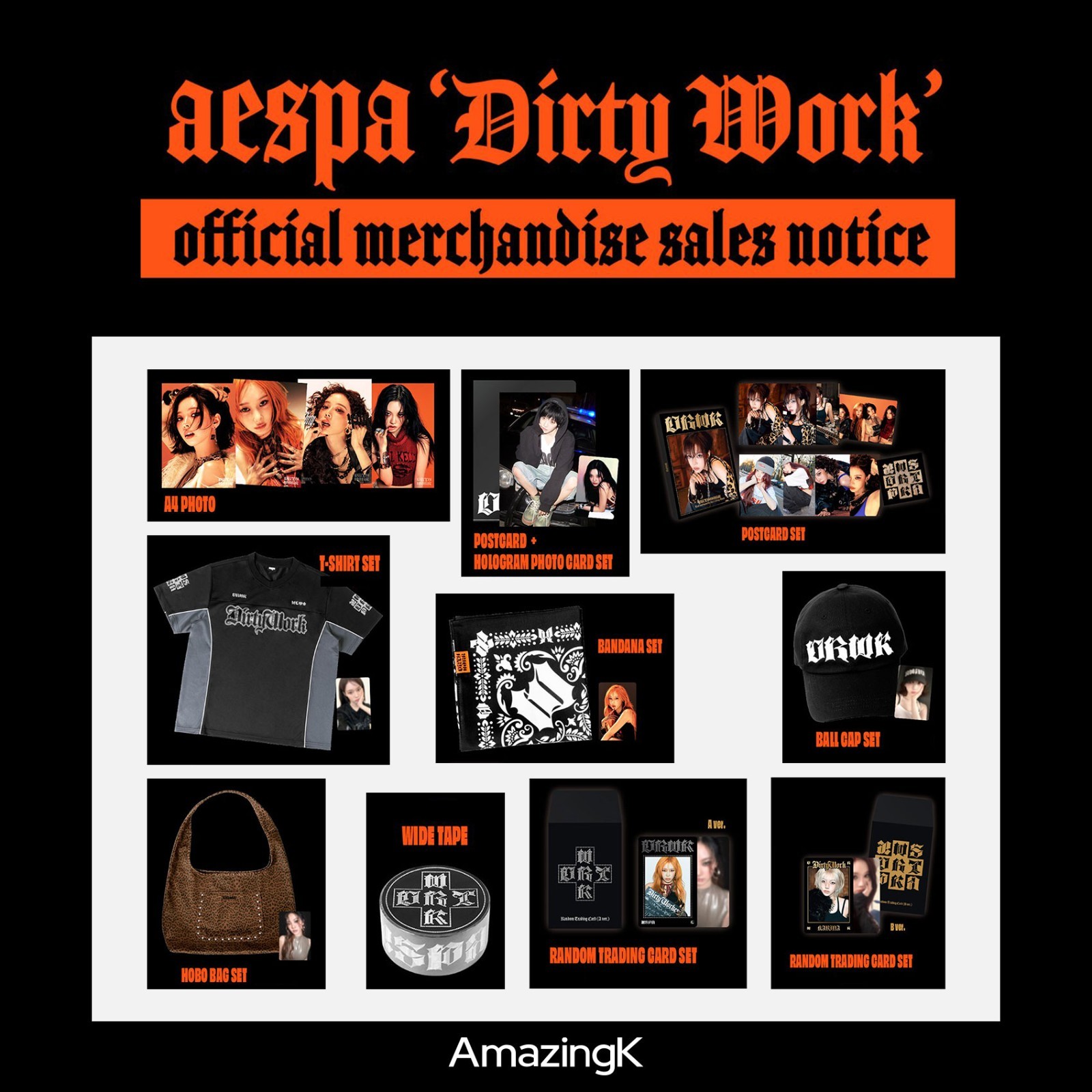 aespa Dirty Work ホボバッグ バッグ ポップアップ AESPA DIRTY WORK OFFICIAL MD [HOBO BAG SET] [PRE] - Kpop USA